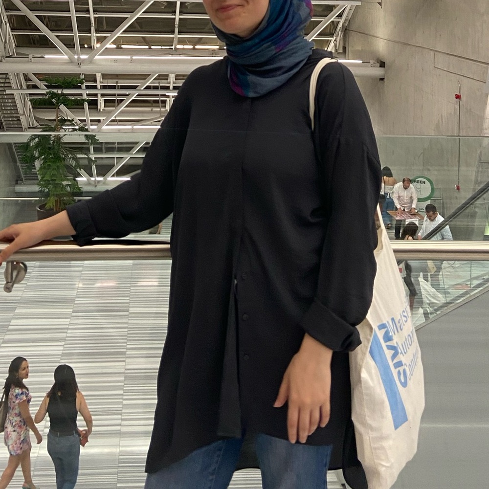 Navy Button Down Tunic - image 2